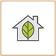 Eco friendly building materials icon
