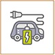 Electric car charging point icon