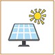 Solar energy panel icon