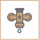 Water saving fixtures icon